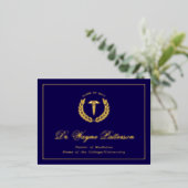 Carte postale du Faire-part d'études Médicales (Debout devant)