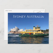 carte postale du ferry de l'opéra de Sydney (Devant / Derrière)