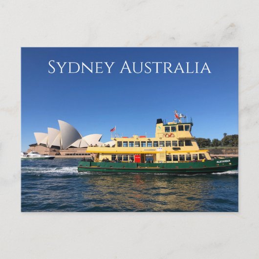 carte postale du ferry de l'opéra de Sydney (Devant)