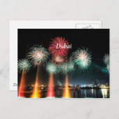 Carte postale du feu d'artifice Dubaï (Devant / Derrière)