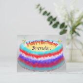 Carte postale du gâteau d'anniversaire de Brenda (Debout devant)