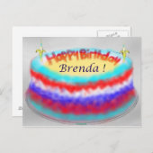 Carte postale du gâteau d'anniversaire de Brenda (Devant / Derrière)