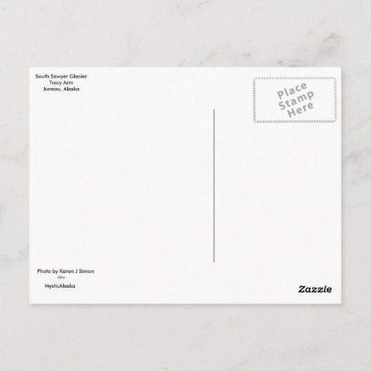 Carte postale du glacier Sawyer Sud (Dos)