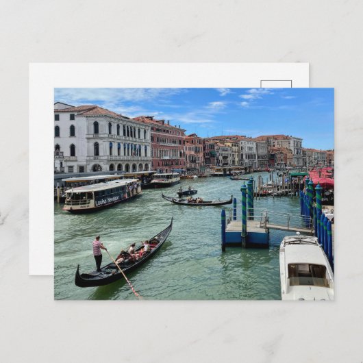 Carte postale du Grand Canal de Venise (Devant / Derrière)
