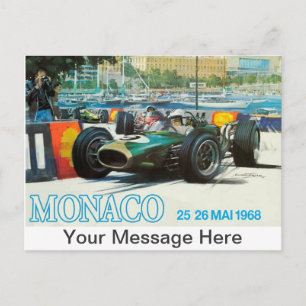 Carte postale du Grand Prix de Monaco 1968 avec me