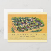 Carte postale du jardin d'Allah Hotel (Devant / Derrière)
