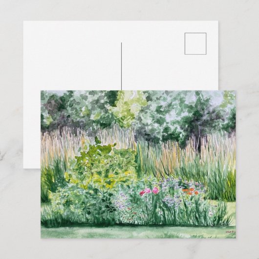 carte postale du jardin de fleurs (Devant / Derrière)