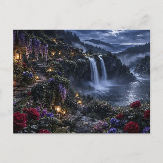 Carte postale du jardin de la cascade (Devant)
