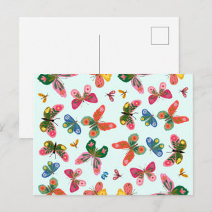 Carte postale du jardin papillon coloré