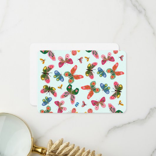 Carte postale du jardin papillon coloré (Devant/Arrière en situation)
