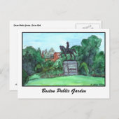 Carte postale du jardin public de Boston (Devant / Derrière)