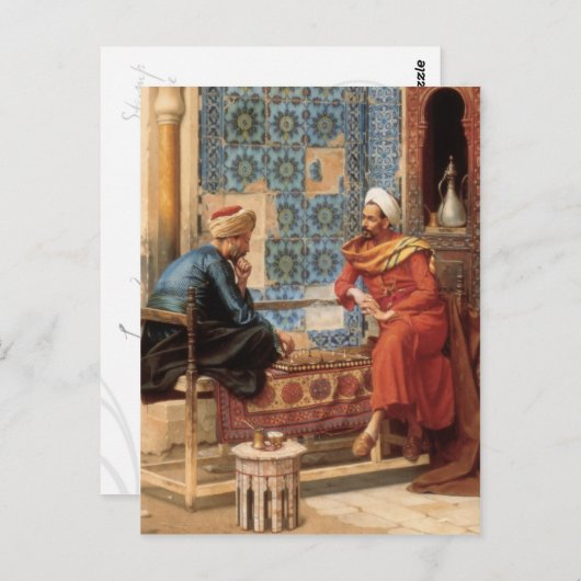 Carte postale du jeu d'échecs (Devant / Derrière)