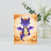 Carte postale du joli dragon citrouille (Debout devant)