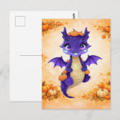 Carte postale du joli dragon citrouille (Devant / Derrière)