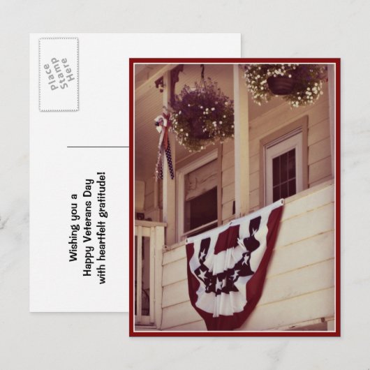 Carte postale du jour des vétérans du porche améri (Devant / Derrière)