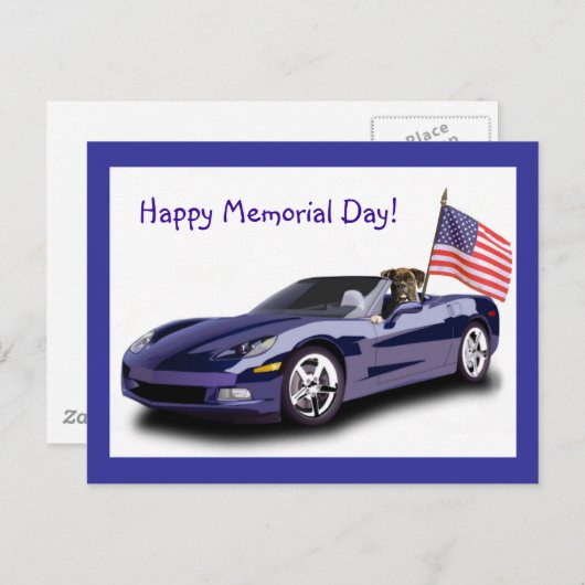 Carte postale du Joyeux Memorial Day Boxer (Devant / Derrière)