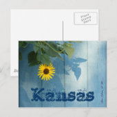 Carte postale du Kansas : Bleu (Devant / Derrière)
