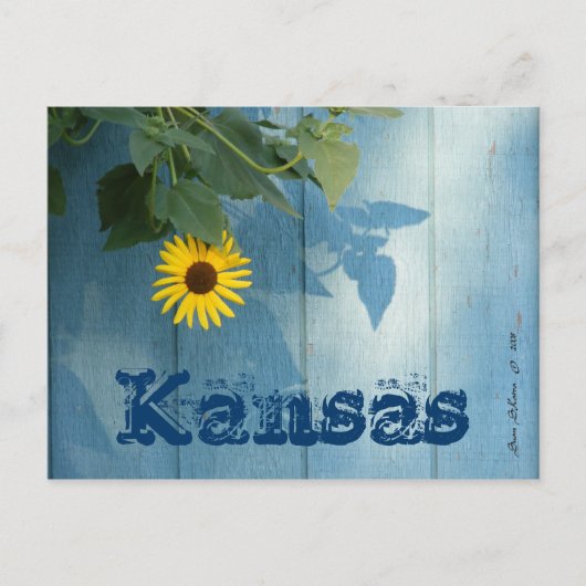 Carte postale du Kansas : Bleu (Devant)