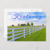 Carte postale du Kentucky. Paysage de campagne (Devant / Derrière)