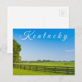 Carte postale du Kentucky. Paysage rural. (Devant / Derrière)