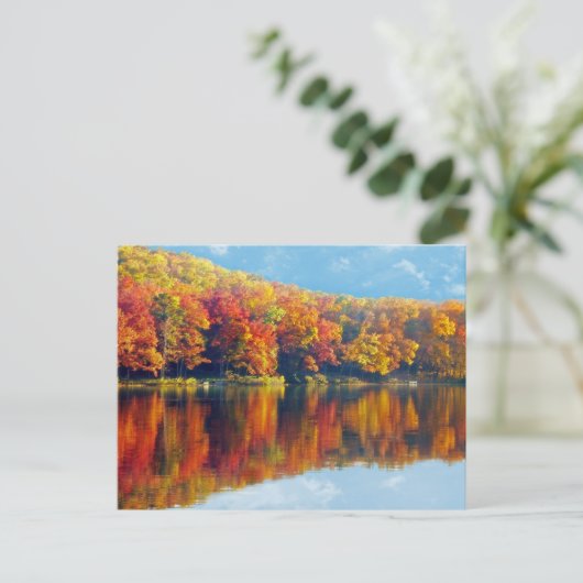 Carte postale du lac d'automne (Debout devant)