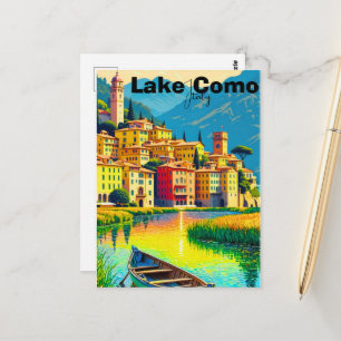 Carte postale du lac de Côme Italie, Italie carte 