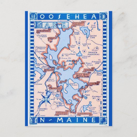 Carte postale du lac Moosehead Maine (Devant)