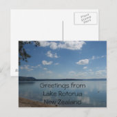 Carte postale du lac Rotorua, Nouvelle-Zélande (Devant / Derrière)