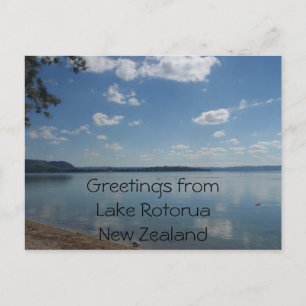 Carte postale du lac Rotorua, Nouvelle-Zélande