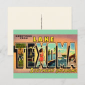 Carte postale du lac Texoma Oklahoma (Devant / Derrière)