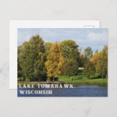 Carte postale du lac Tomahawk Wisconsin (Devant / Derrière)