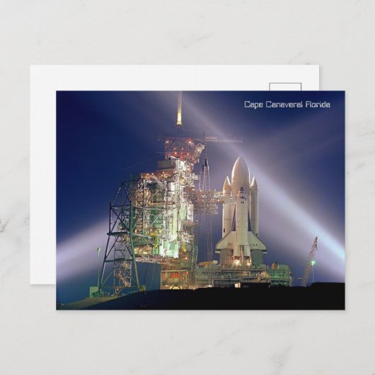 Carte postale du lancement de fusée à Cap Canavera (Devant / Derrière)