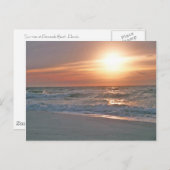 Carte postale du lever du soleil sur la plage de P (Devant / Derrière)
