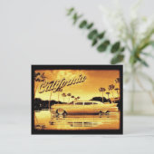 carte postale du limo doré de californie (Debout devant)