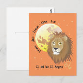 Carte postale du lion (Devant / Derrière)