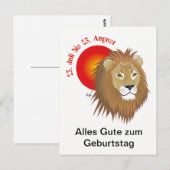 Carte postale du lion (Devant / Derrière)