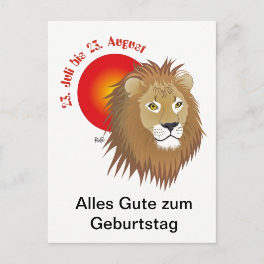 Carte postale du lion (Devant)
