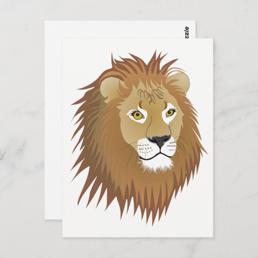 Carte postale du lion (Devant / Derrière)