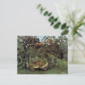Carte postale du lion affamé de Rousseau (Debout devant)