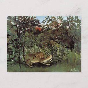 Carte postale du lion affamé de Rousseau