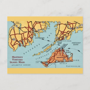 Carte postale du littoral de Martha's Vineyard