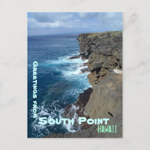 Carte postale du littoral de South Point Big Islan