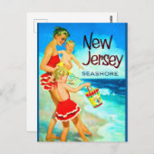 Carte postale du littoral du New Jersey (Devant / Derrière)