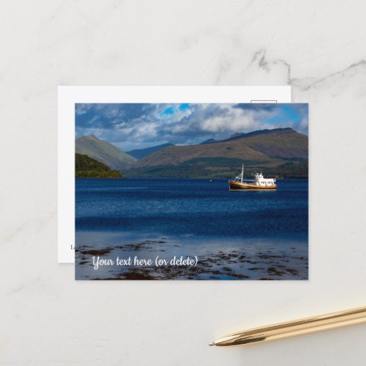 Carte postale du Loch Fyne, Écosse (Devant/Arrière en situation)