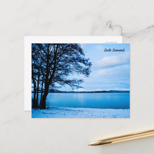 Carte postale du Loch Lomond, Écosse (Devant/Arrière en situation)