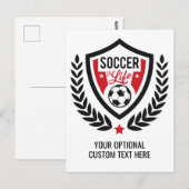 Carte postale du logo de football de couleur et te (Devant / Derrière)