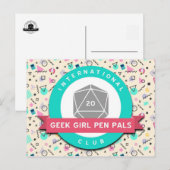 Carte postale du logo de Geek Girl Pen Pals (Devant / Derrière)