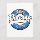 Carte postale du logo de la star de la danse vinta (Devant)