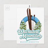 Carte postale du logo de ski d'Otis Ridge Massachu (Devant / Derrière)