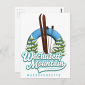 Carte postale du logo de ski Otis Ridge Massachuse (Devant / Derrière)